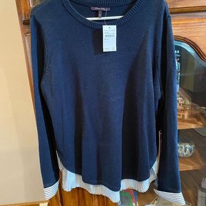 Olivia Sky Blue Sweater with Built-in Blouse